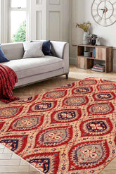 handmade Transitional Kafkaz Red Blue Hand Knotted RECTANGLE 100% WOOL area rug 9 x 12